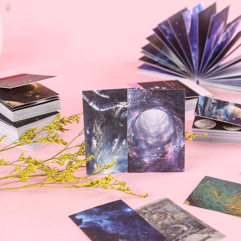 JIANQI 50pcs Cosmic Starry Sky Mini Stickers Book DIY Scrapbooking Junk Journal Collage Photo Album Creative office Stationery