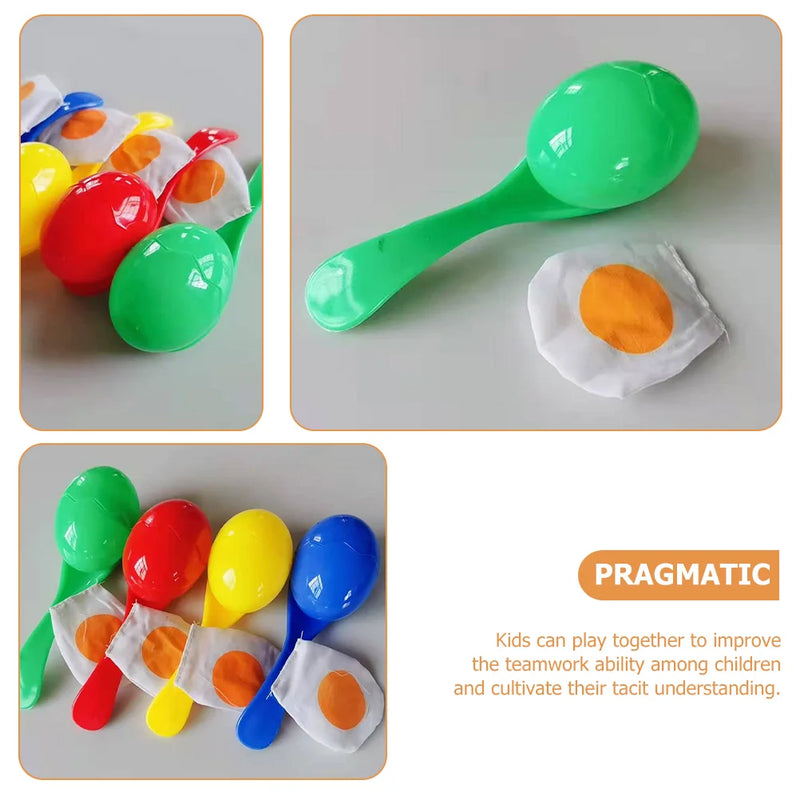 4 Pcs Spoon Egg Toy Children's Toys Outdoor Playset Party Games for Kids Spoons Birthday Balance and Race Plastic