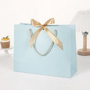 10pcs/lot High Quality Pretty Pink Gift Bag Gift Box Ornament Pajama Book Black Handle With Ribbon Paper Box Bag Kraft Packaging