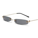 XaYbZc Narrow Sunglasses Men Rimless Summer 2025 Red Blue Black Rectangular Sun Glasses For Women Small Face Hot Selling
