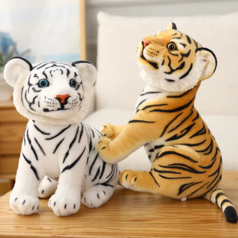 23cm Simulation Baby Tiger Plush Toy Stuffed Soft Wild Animal Forest Pillow Dolls For Kids Birthday Gift