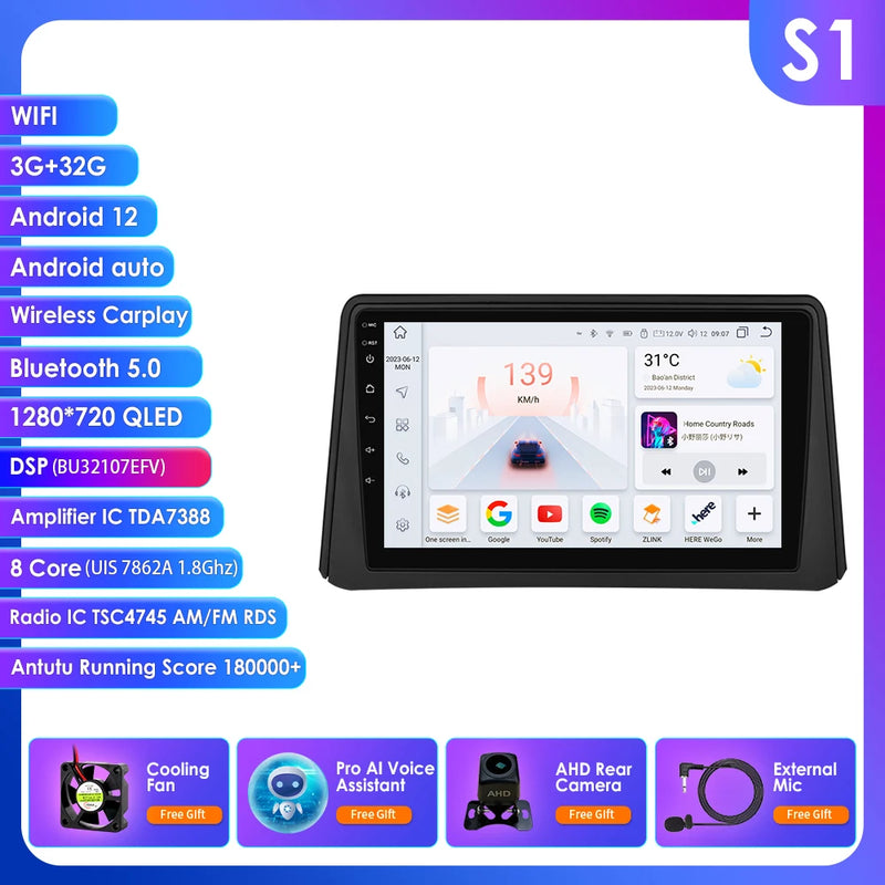 8G 128G 2Din Android 14 Car Radio Multimedia Player for Opel Mokka 2012 2013 2014 2015 2016 Autoradio GPS Navi Wifi Audio Stereo