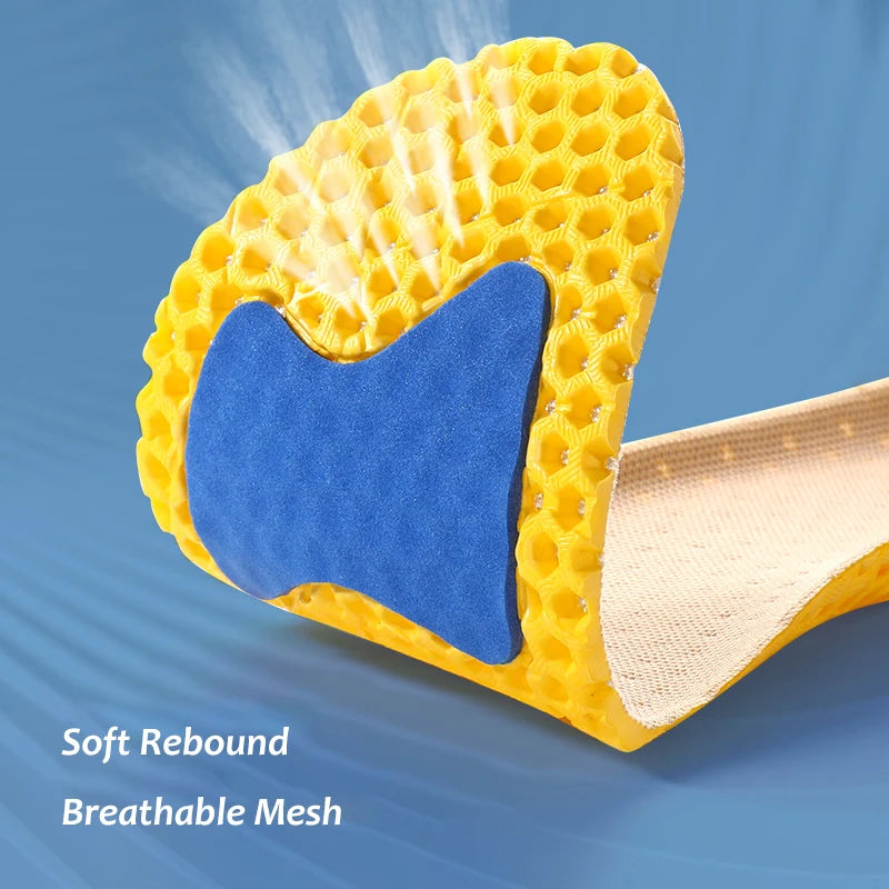 Memory Foam Insoles Sport Support Running Insert Mesh Deodorant Breathable Cushion For Feet Man Women Orthopedic Soles