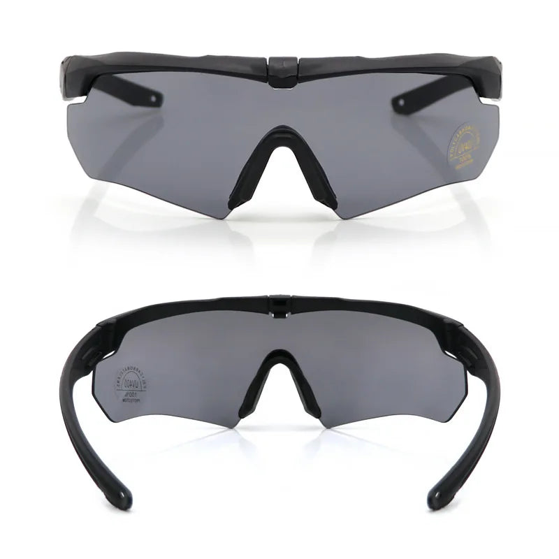 Goggles CS Airsoft Windproof Shooting Glasses HD 3 Lens Motocross Motorcycle Mountaineering Safe Glasses