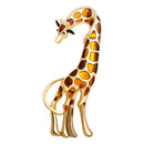 Vintage Creative Enamel Dripping Oil Giraffe Brooches for Women Trendy Casual Metal Animal Brooch Pins Personality Jewelry Gifts