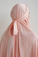 Muslim Abaya Hooded Smocking Sleeve One-piece Prayer Dress Women Jilbab Islamic Clothing Dubai Saudi Black Robe Turkish Modesty