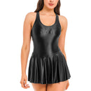 Womens Dresses Tank Dress Glossy Stretchy Sleeveless Solid Color Athletic Tennis Dress Nightwear Porno Clubwear Exotic Dresses