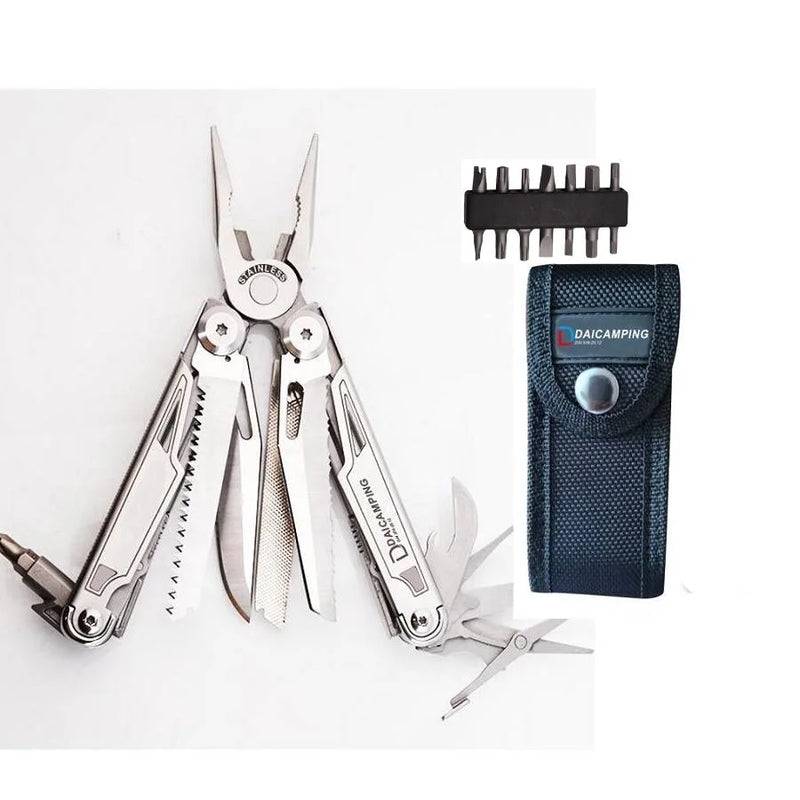 Daicamping DL12 Outdoors Stripper Camping Gear Multi Pliers Multifunctional 7CR17MOV Folding Knife Tools Multitool Clip Clamp