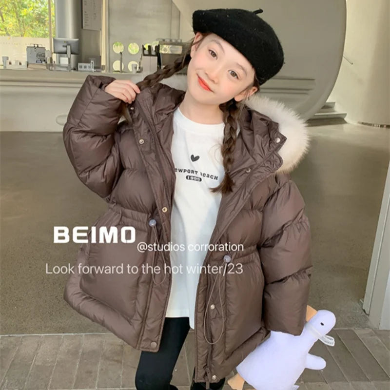 Girls Coat Overcoat Jacket Windbreak Outerwear 2024 Plush Winter Autumn Warm Cotton Christmas Gift Children's Clothing