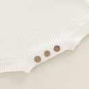 Infant Knit Jumpsuit with Long Sleeves and Round Neckline Solid Color Baby Romper Sweater Bodysuit for Cozy Outfit