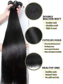 40 42 Inch Long Straight Human Hair Bundles Natural Brazilian Virgin Hair 1/3/4 Bundles Hair Extensions Double Weft Wet And Wavy