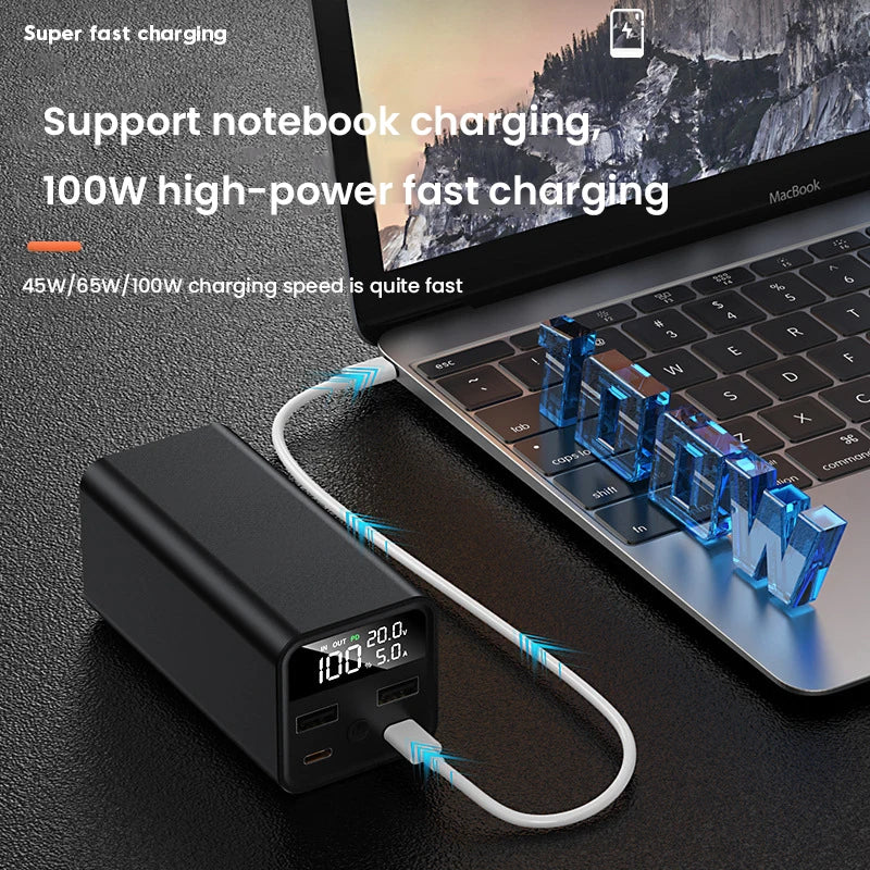 Portable 20000mAh Power Bank Station PD100W USB C Fast Charger Powerbank External Spare Battery For Laptop iPhone Samsung Xiaomi