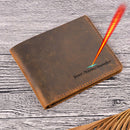 Handmade Personalised Leather Wallet for Men Slim Breif Men Wallets Short Vintage Retro Manmade Wallet Money Bags