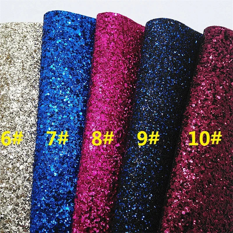 Mini Roll 30X134CM or 21X29CM Chunky Glitter Leather Faux Leather with Soft Felt Backing For Making Bows LEOsyntheticoDIY T505