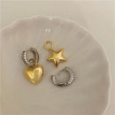 Asymmetric Metal Crystal Pendant Earrings European American Style Personalized Fashion Stud Earrings Ladies Travel Accessories
