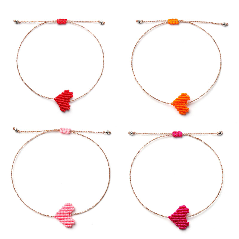 AMIU Handmade Heart Shape Bracelet Love Lucky Braided Rope Bohemian Fashion Jewelry For Women Bracelets As Gift