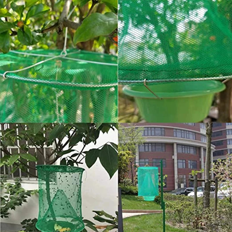 Dropship 1pc/2pcs/4pcs/6pcs Fly Catcher Killer Pest Control Reusable Hanging Flytrap Cage Net Traps Garden Hanging Flycatcher