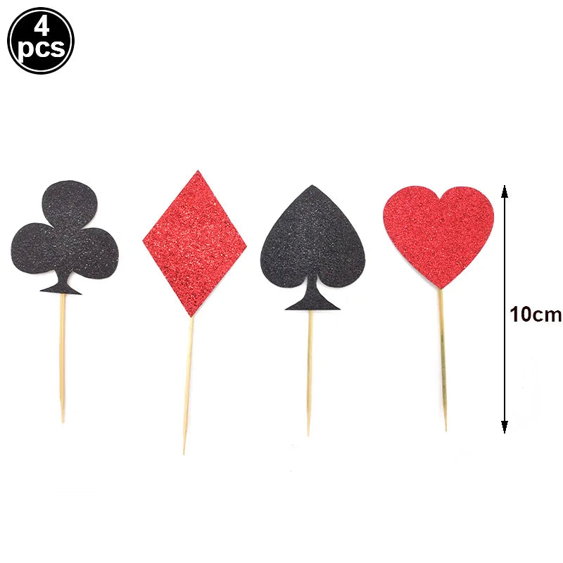 Casino Table Runner Decor Las Vegas Table Cover Poker Night Themed Table Decoration Casino Playing Card Birthday Party Supplies