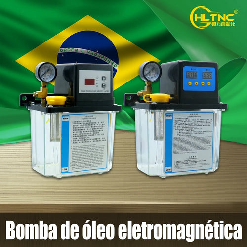 Brasilien versandte 1L 2L Schmierölpumpe automatische Schmierölpumpe Manometer elektromagnetische Schmierpumpe