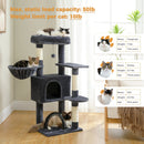 Height 120CM Cat Tree Condo for Indoor Multi-Layer Cat Tower with Self Groomer Sisal Scratching Posts Large House Hummock Perch