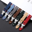 Vintage Suede Leather Watch Band for Omega for Seiko Quick Release Wristbelt Stitching Genuine Leather Bracelet 18mm 20mm 22mm