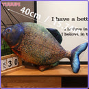 40cm Simulation Fish Plush Toy Stuffed Animal Piranha Perch Cat Toy Parent-child Interactive Game Cute Sofa Pillow for Kids Gift