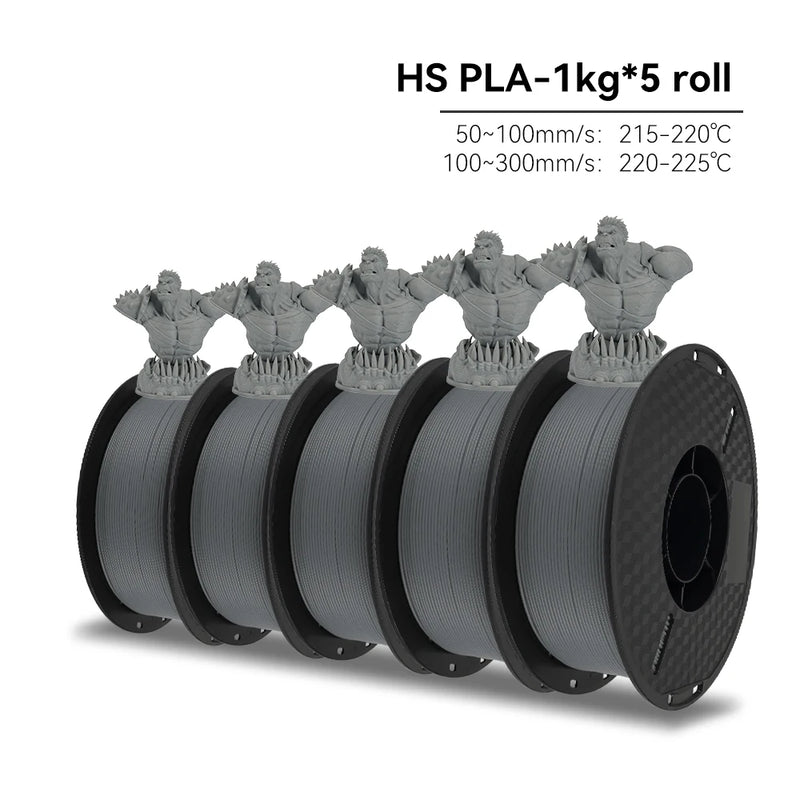 KEEPANG PLA/HS-PLA/PETG/Silk PLA 3D Printer Filament 1.75mm Mix Color 5Rolls High Speed PLA Printinng Material for Bambu Lab