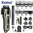 Kemei PG1990A Rechargeable Hair Clipper or Limit Combs Professional Cordless Men Hair Trimmer Men's Hair Cutting Machine Barber