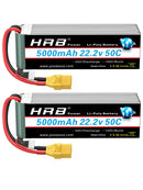 1/2PCS HRB 22.2V 5000mah Lipo Battery 6S Lipo Drone Battery 50C XT90 EC5 Connector for RC Quadcopter Helicopter RC Car Monster