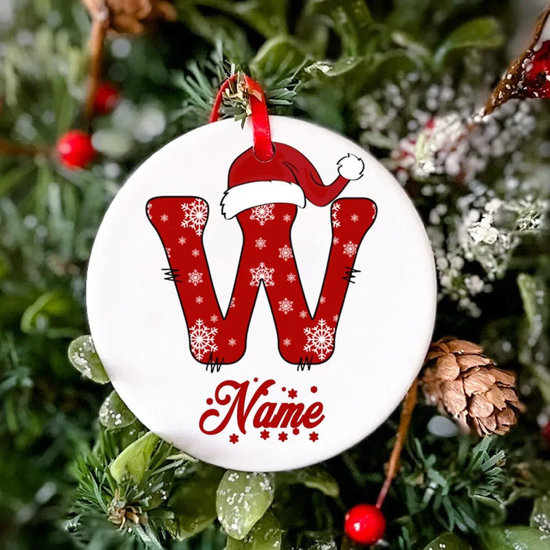 Personalized Christmas Ornament Custom Name Photo Prop Christmas Family Party Ceramic Ornament Xmas Keepsake Gift Drop Ornaments