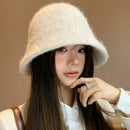 Autumn Winter Wool Bucket Hat Thicken Warm Simple Fashion Dome Wool Caps Panama Hats Bonnet for Women Solid Warm Bucket Hats
