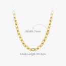 ENFASHION Punk Square Chain Necklaces For Women Gold Color Stainless Steel Goth Necklace Fashion Jewelry Christmas Collar P3159