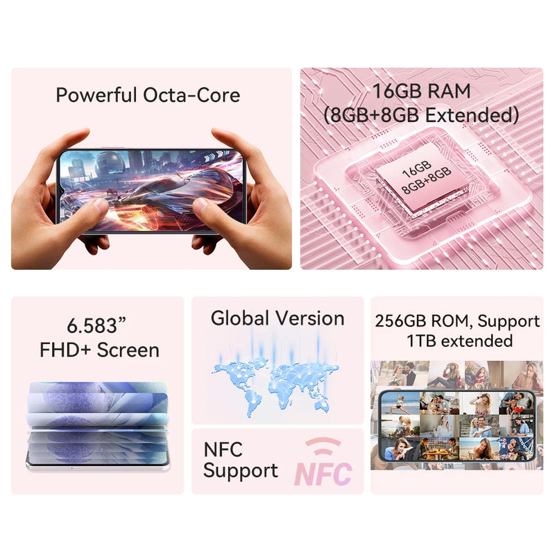 [Ship from BR] Smartphone Android, Cubot Hafury V1, 16GB RAM(8GB+8GB), 256GB ROM, Dual Screen, 64MP Camera, NFC, Dual 4G Phone