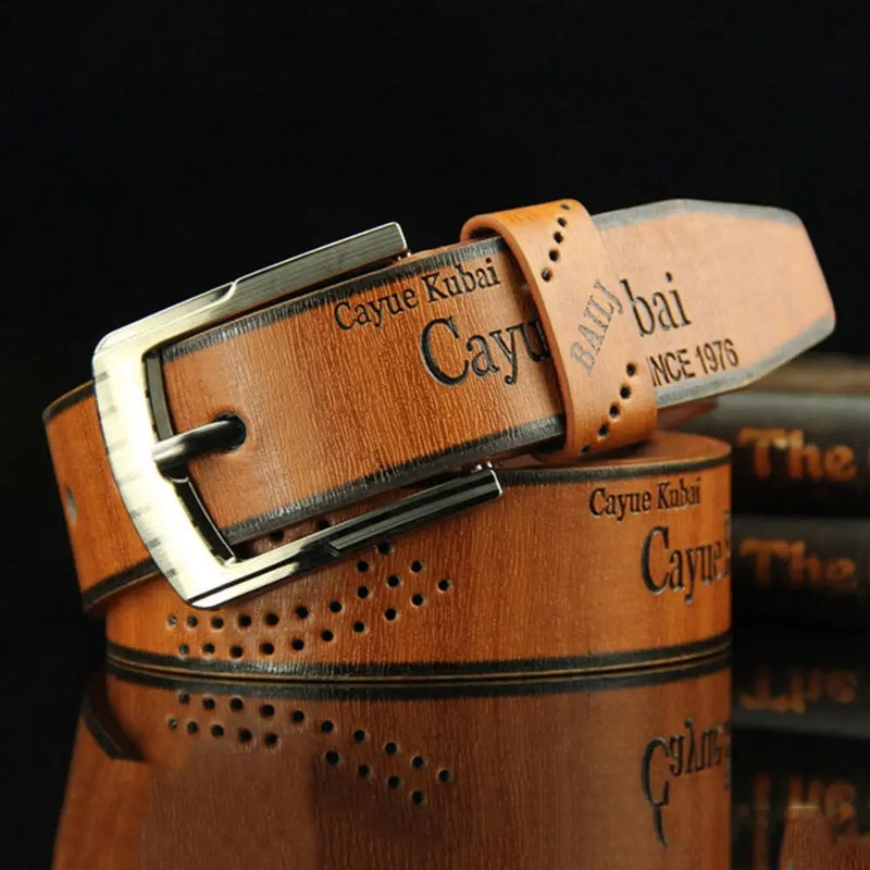 Casual Leather Belt Fashion Vintage Cowboy Pin Buckle Waistband Business Belts Men's Belt
