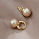 VENTFILLE 2023 New Cute Pearl Studs Hoop Earrings for Women Gold Color Eardrop Minimalist Hoops Wedding Fashion Jewelry Dropship