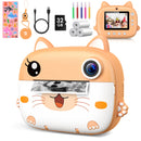 Kids Instant Print Camera 2.4 Inch 1080P Digital Camera Portable Cartoon Video Camera With 32GB Card & 5 Color Pens