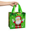 StoBag 12pcs New Year Christmas Tote Bags Gift Packaging Fabric Hnadle Santa Claus Supplies For Home Handmade Kids Party Favors