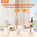 SucceBuy Tall Crystal Wedding Flower Stand Metal Wedding Centerpiece Vase Gold Flower Holders Floral Display Rack for Wedding