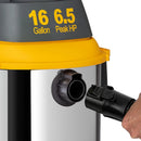 Contractor Wet/Dry Vac, 16 Gal Stainless Steel 6.5 2-Stage Quiet Motor, Stainless (Wd-16 C416Ssh)
