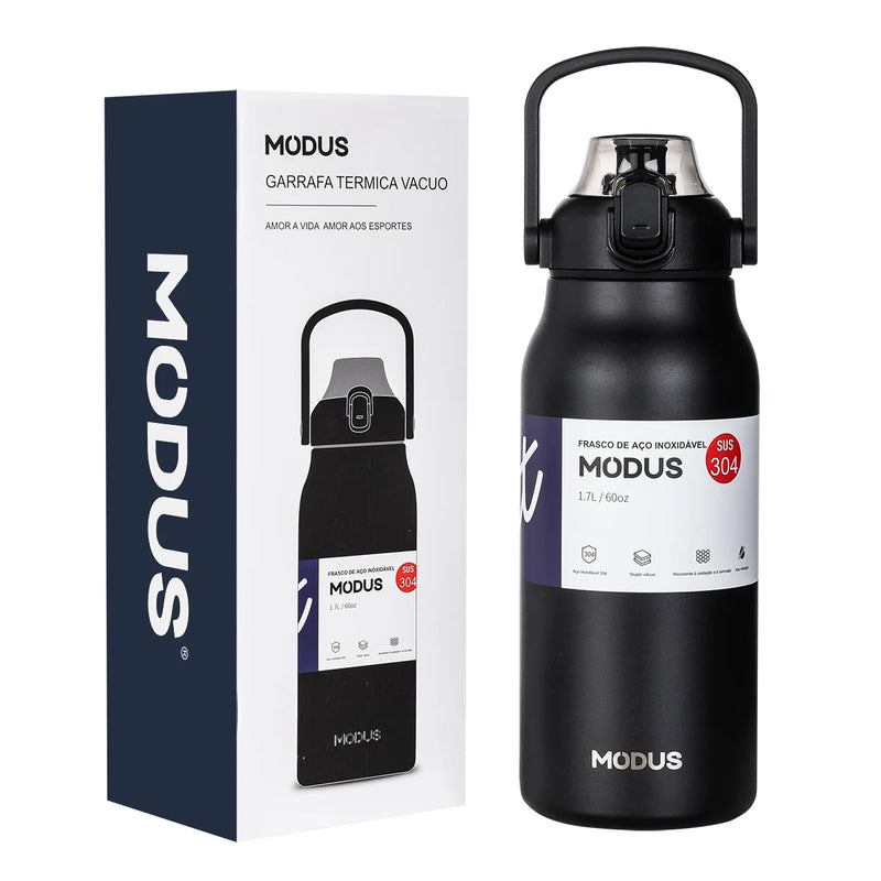 Large Capacity Stainless Steel Thermal Bottle With Straw, Outdoor Camping Gym 800ml/1700ml