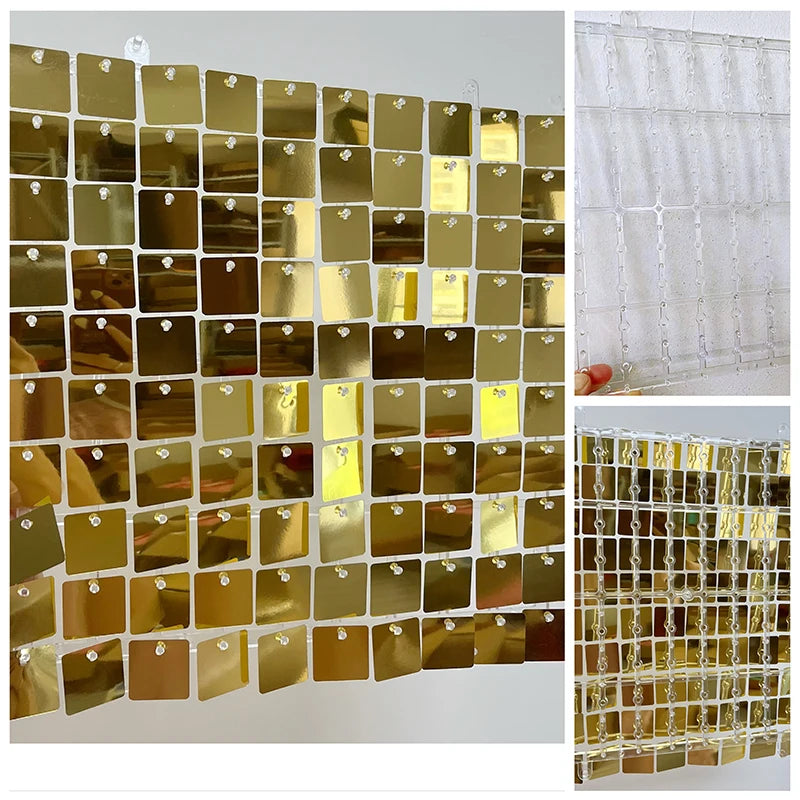 10pcs  3D Sequins Wall Panels Transparent Grid Background Board For Advertisement Wedding Backdrops Plate