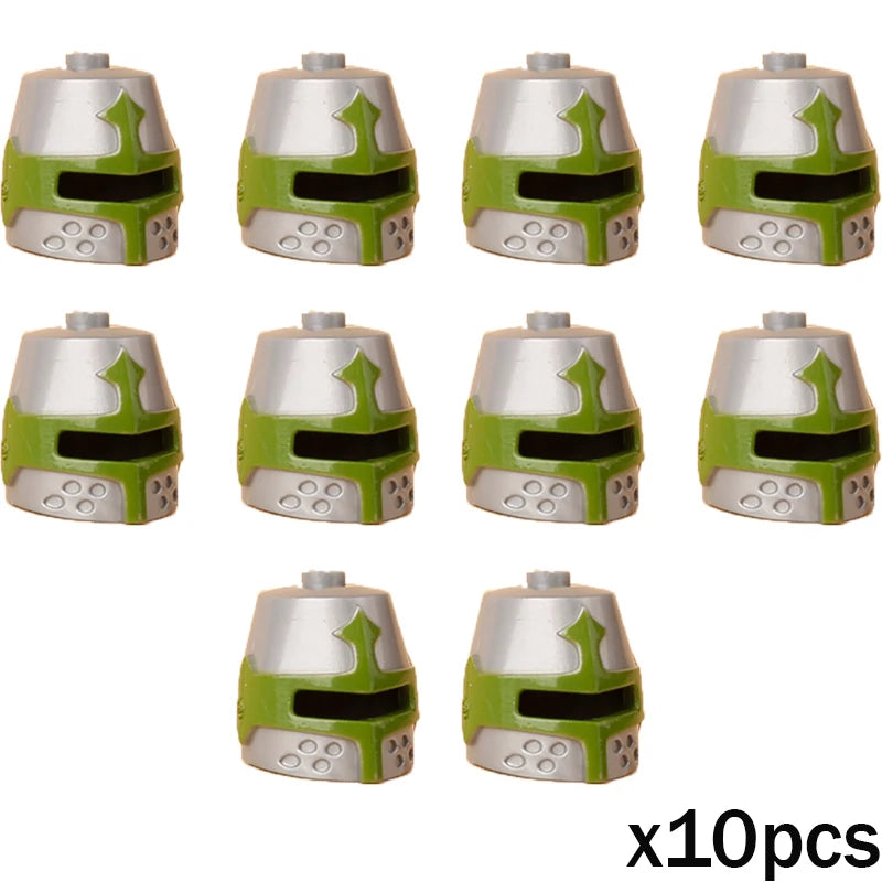 MOC Medieval Accessories Series Building Blocks Military Army Soldier Armour Shield Helmet Sword Crown Weapon Knight Bricks Toys