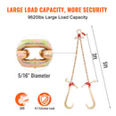 SucceBuy V-Chain Tow Chain Bridle 9620lbs Working Load Limit 5/16''x3' G80 with RTJ Cluster Hooks & D-Shackle for Lifting Moving