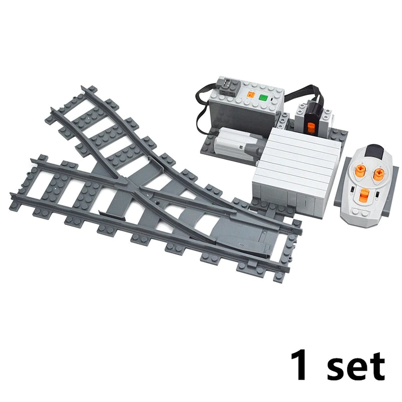 City Trains Train Track Rail Bricks Model  Toy Soft Track& Cruved& Straight for Kids Gift Compatible All Brands Railway Leduo