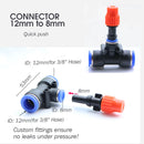 3M-25M 3/8”PE Hose Misting System DIY Adjustable Orange Nozzle Spray Cooling Kit for Greenhouse Garden Plants Fogging Watering