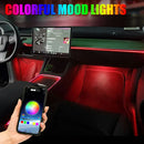 Center Console Dashboard Neon Light Tubes For Tesla Model 3 Model Y 2021- 2024 RGB Interior LED Strip Lights with App Controller
