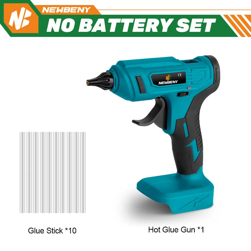 NEWBENY 100W 280°C Cordless Hot Melt Glue Gun Portable Rechargeable with Glue Sticks DIY Repair Tool For Makita 18V Battery Pin