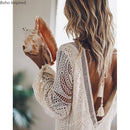 BOHO INSPIRED lace tunic dress women V-neck tassle tied back bikini cover up sexy summer beach dress mini women boho dress
