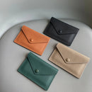 Custom Letters Soft Leather High-end Ultra-thin INS Style Mini Envelope Card Holder Wallet Simple ID Wallet Coin Purse