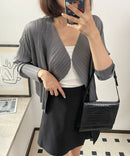 Miyake Pleated Solid Color Top 2025 Summer New Casual Versatile Commuter Long-sleeved Cardigan Jacket